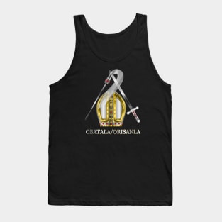 Orisha Obatala Papal Hat Silver Sword and Whisk Tank Top